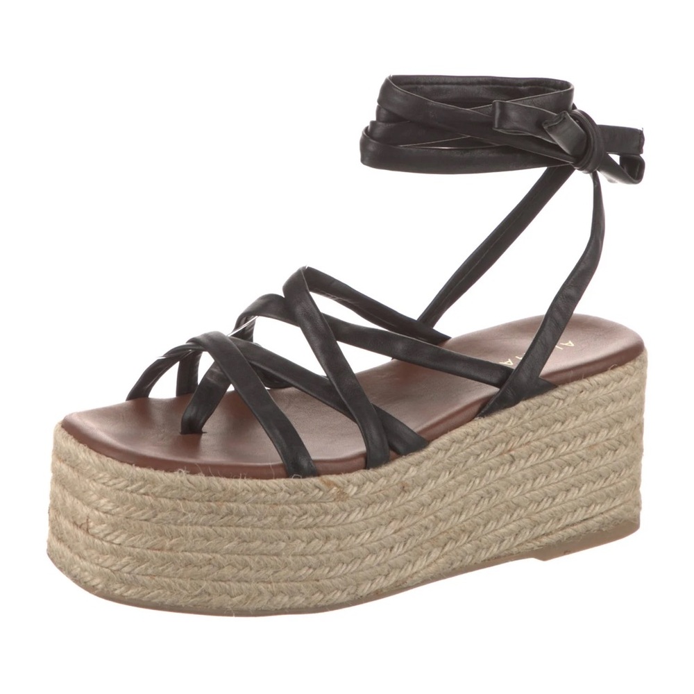 ALOHAS Black and Brown Espadrille Sandals
